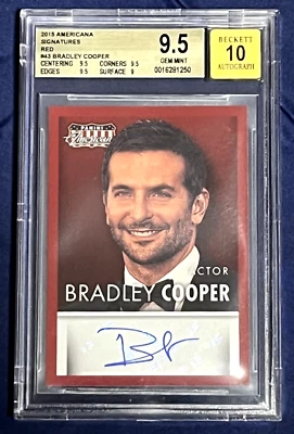 2015 Panini Americana BRADLEY COOPER Red Signature BGS 9.5 GEM MINT Auto=10 RC - Image 1 of 2