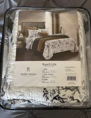 Juego de edredón reversible tamaño doble Paseo Road Ranch Life Western Toile Foto 1 de 4