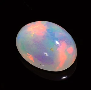 Natural Ethiopian Opal Oval Shape Cabochon Fire Opal Gemstone 1.30 Ct 10X7X3 mm - Picture 1 of 3
