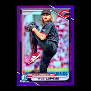2024 Bowman Chrome Draft Rhett Lowder 1st Purple Refractor #BDC-23 Reds RC /250 - Picture 1 of 1