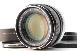 Minolta MC Rokkor-PF 55mm F/1.7 Prime Lens for MC MD w/Metal hood caps Top Mint - Picture 1 of 8