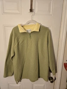 Epogee Vintage Green Quarter Zip XL Yellow Accenting Polyester - Picture 1 of 4