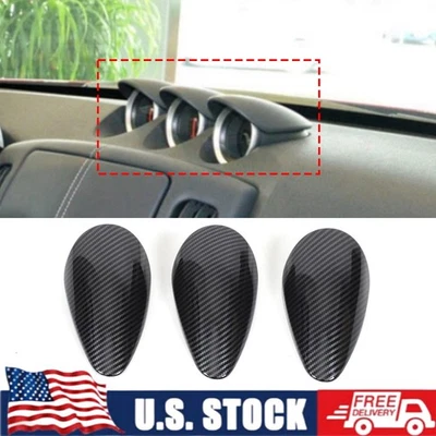 Accesorios de tapicería de cubierta de almohadilla de calibre de coche de fibra de carbono real para Nissan 370Z 2009-2020 Foto 1 de 4