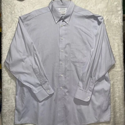 Roundtree & Yorke Men's Light Blue Blended Pinpoint Button Down Dress Shirt - Image 1 of 4