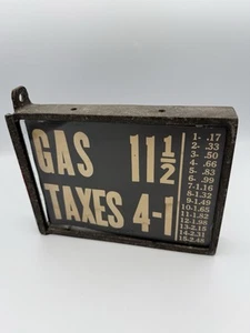 Visible Gas Pump Double Sided Gas Tax Metal Sign - Picture 1 of 5