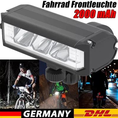 LED Mountain Bike Lights Rechargeable Bicycle LED Torch 2000MAH MTB Front Light - Image 1 of 4