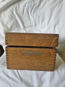Shaw Walker Chicago-Muskegon-New York Wood Recipe File Box Dovetail Corners - Picture 1 of 12