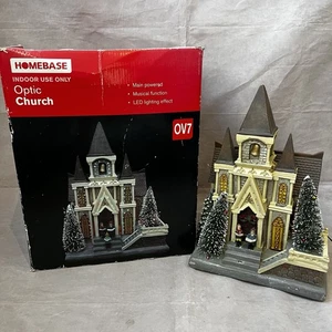 Homebase Christmas Village Fibre Optic Church Boxed - Picture 1 of 6