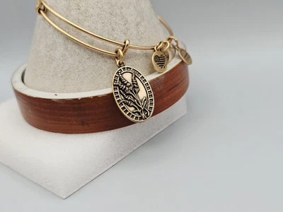 Alex & Ani " Because I Love You Aunt "  Floral Charm Bangle ❤️ Bracelet  ✨️ - Image 1 of 4