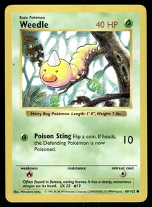 Pokemon Tcg Weedle [Shadowless] #69 Pokemon Base Set NM - Picture 1 of 2