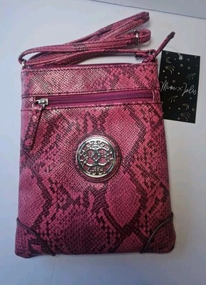 Mimi x Jules Pink Snake Print Crossbody Purse Y2K NWT Adjustable Strap Retro - Image 1 of 4