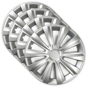 Set 4 Copricerchi 16 Pollici Delta Coppe Ruota Grigie Universali per Skoda - Foto 1 di 5