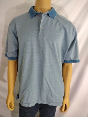 CAMISA BEN HOGAN Polo de Golf Azul Claro y Blanco Argyle Diamantes Para Hombres XL SS Algodón Foto 1 de 4