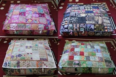 Indien Wholesale Lots 35" Patchwork Floor Cushion Covers Home Decorative 5 Pcs - Image 1 of 4