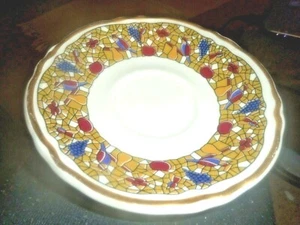 SHENANGO CHINA ANCHOR HOCKING NEW CASTLE PA USA SAUCER PLATES MOSIAC DESIGN - Picture 1 of 12