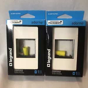 2 New Legrand Adorne Powder White, 1-Gang Wall Plates, AWP1G2PW4 - Picture 1 of 5