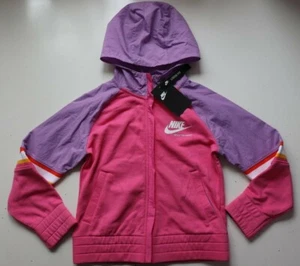 NIKE SPORTSWEAR HERITAGE FULL ZIP JUMPER HOODIE - CU8293-684 - KIDS GIRLS S - Picture 1 of 11