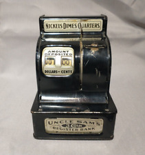 Vintage Uncle Sam's 3 Coin Cash Register Bank Black Western Stamping Corp