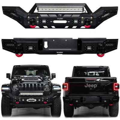 Vijay For 2020-2025 Jeep Gladiator JT Front or Rear Bumper w/Winch Plate&Lights Foto 1 de 4