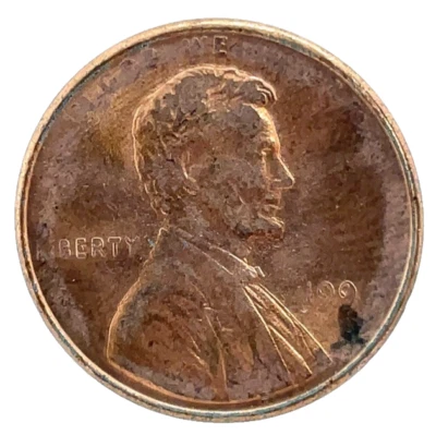 1992 P Lincoln Cent Error, Struck Through Grease, Great Example Greaser - Image 1 of 4