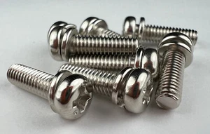 25 m4x14 JIS Pan Head Lock Washer Carburetor Screws MADE IN JAPAN Bright Plated - Picture 1 of 7