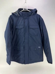 Hawke&Co Mens Navy Blue Full Zip Heavy Parka Insulated Jacket Size L - Picture 1 of 5