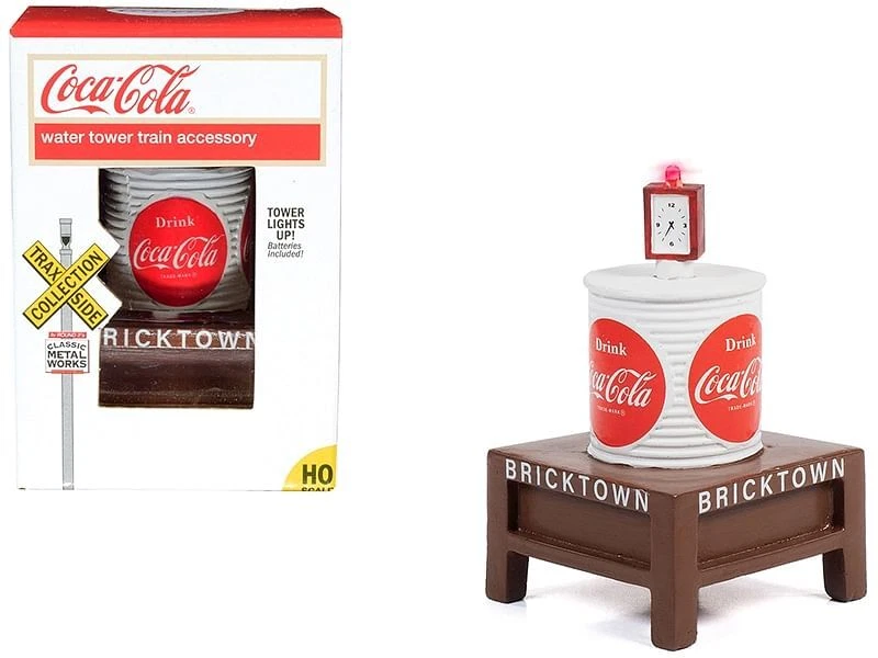"Coca-Cola" Water Tower with Light "Bricktown" for 1/87 (HO) Scale Models by Cla - Image 1 of 1