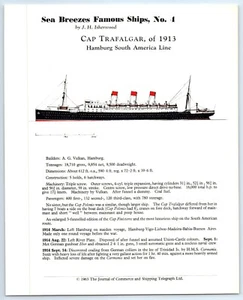 SS CAP TRAFALGAR (1913) Meeresbrisen berühmte Schiffe Nr. 4 Historie / Datenblatt 1963 - Bild 1 von 2