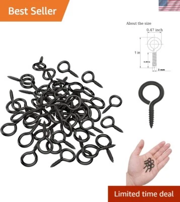 Прочные черные 1-дюймовые винтовые заколки крючки - упаковка 100 шт. для рукоделия и проектов - Изображение 1 из 4