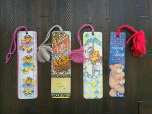 Lot of 4 Vintage 80's Teddy Bear Bookmarks - Imagen 1 de 9