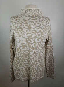 J. McLaughlin Tan Beige Leopard Print Mock Neck Cotton / Modal Sweater SZ XS - Picture 1 of 10