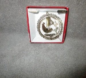 Vtg Rhode Island State Christmas Ornament Gold Brass Swivel Landmark Rooster NEW - Picture 1 of 3