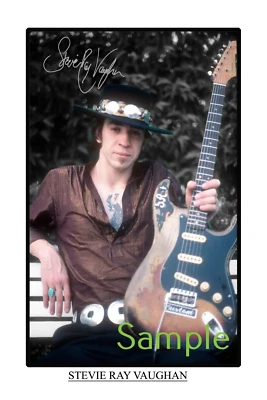 Stevie Ray Vaughan large signed 12x18 inch photograph poster - Top Quality  - Image 1 of 4
