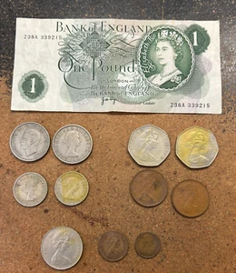 Lote monedas dinero moneda Inglaterra Reino Unido INGLÉS AÑOS 40 - 70 vintage - Imagen 1 de 11