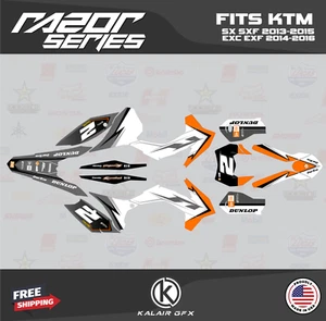 Graphics Kit for KTM  XCW XCFW EXC EXCF (2014-2016) 125-450 Razor-Orange - Picture 1 of 6