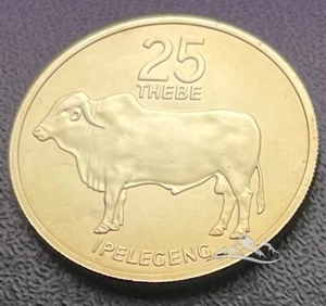 Botswana 25 thebe coin 1976 Proof. KM #6. Zebu. Animals - Picture 1 of 5