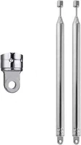 2 PCS Radio Antenna,Fm Portable Telescopic 8 Section Antenna 72CM/28.3IN for TV - Picture 1 of 2