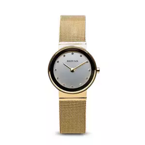 Bering Classic Polished Gold Mesh Swarovski Watch - Picture 1 of 5
