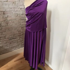 Halston Heritage Purple Skirt Dress Long Disco A-Line 32" waist - Picture 1 of 5