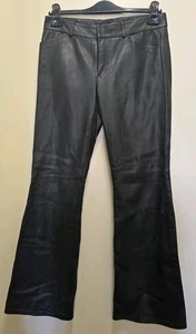 Theory Damen schwarz Schlag Bein Lederhose Hose gefüttert Größe 10 - Bild 1 von 12