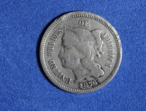 1876- Nickel Three Cent Coin #P29999 - Picture 1 of 2