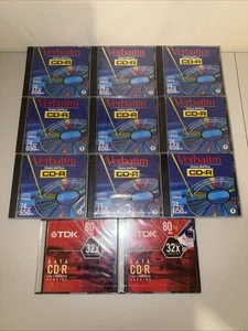 NEW & SEALED Verbatim 74 minute 650MB Blank CD-R Disc DataLifePlus Set Of 11 - Picture 1 of 4