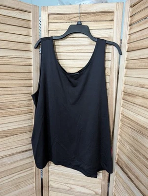 Camiseta sin mangas Soft by Avenue talla 26 28, negra berenjena elástica carrera informal Foto 1 de 3