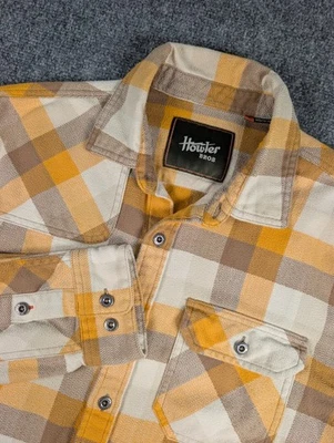 Howler Bros Harkers Flannel Shirt Mens Small Yellow Plaid Metal Buttons - Image 1 of 4