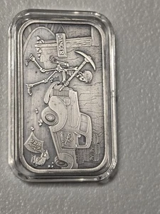 2016 CMG Mint Barrely Makin It 1 Troy Oz .999 Antiqued Art Bar - Picture 1 of 3