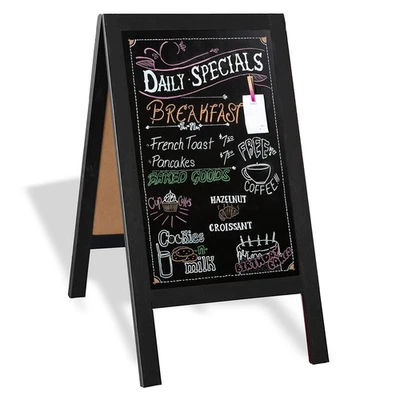 Wooden A-Frame Chalkboard Sign with Eraser, 40 x 20 Inch Magnetic Sidewalk Me... - Image 1 of 4