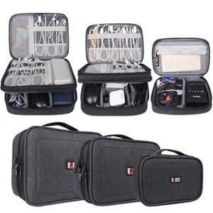 3pcs Double Layer Electronic Organizer, Travel Gadgets Bag for Cables, Extern... - Picture 1 of 9