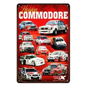HOLDEN COMMODORE V8 Rustic Metal Sign Vintage Tin Shed Garage Bar - Picture 1 of 4