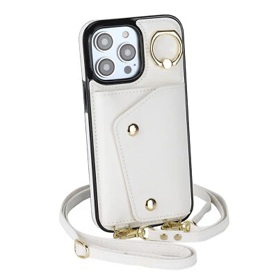 HOT For iPhone 15 14 Plus 13 12 Pro Crossbody Leather Wallet Card phone Case - Image 1 of 4