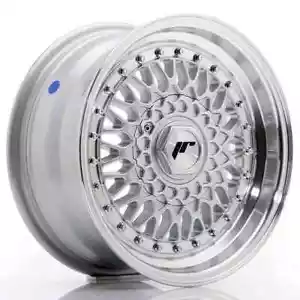 JR WHEELS JR9 15x7 ET20 4x100/108 Silver w/Machined Lip+Silver Rivets - Bild 1 von 1